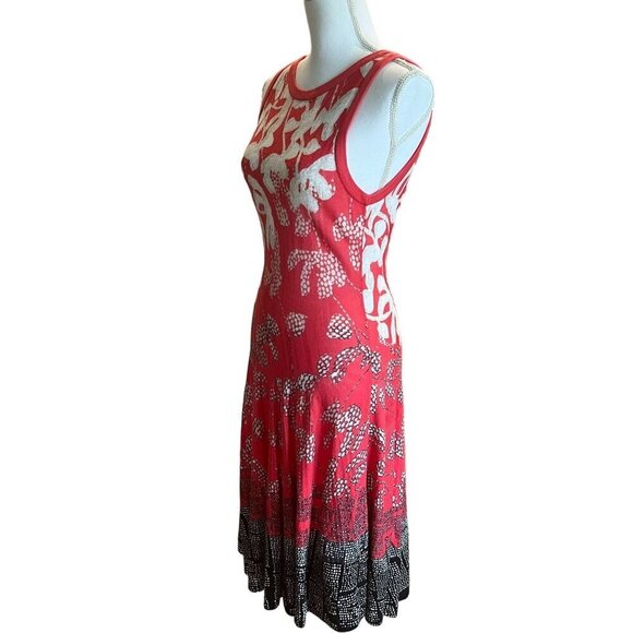 Nic+Zoe Terrace Twirl Floral Sleeveless A-Line Dress Pink, White & Black Size M - Picture 5 of 14